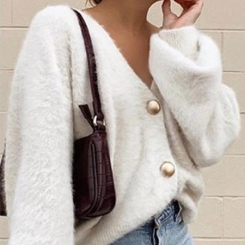 Princess Polly Merlo Cardigan fuzzy eyelash cardi!